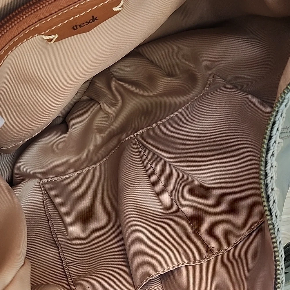 The Sak Grey Leather Hobo Bag with Tassel